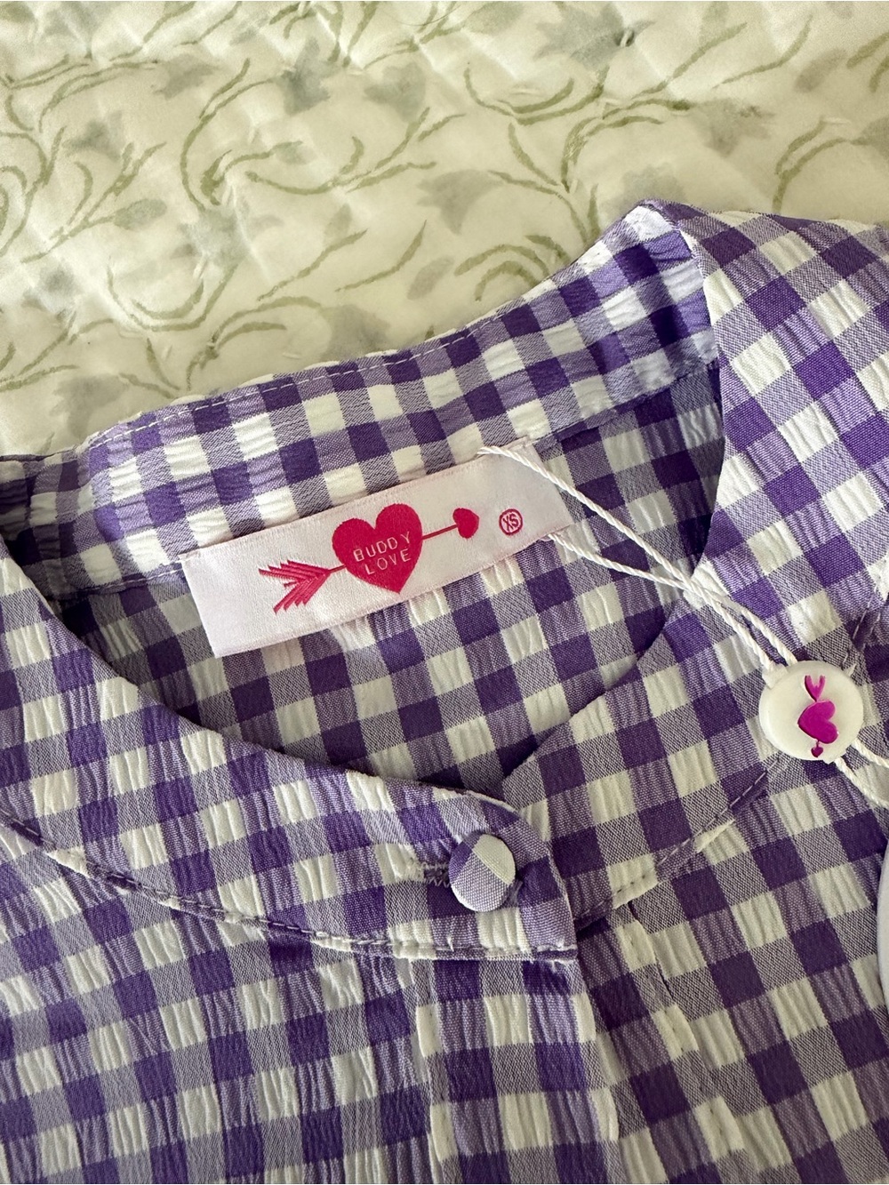 Buddy Love Lavender Gingham Ruffle Skirt Set - Picture 4 of 4